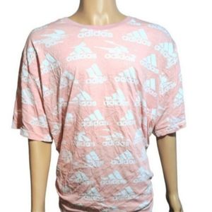 Adidas monogram short sleeve pink tee